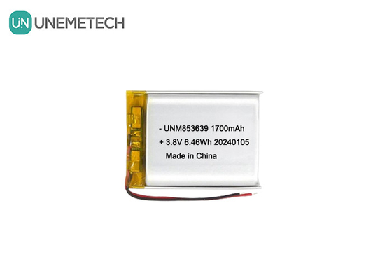 853639 4,35V 1700mAh Πολυμερή μπαταρία ιόντων λιθάνθρακα υψηλής τάσης για κάμερα που φοριέται στο σώμα