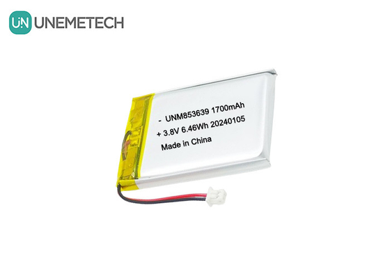 853639 4,35V 1700mAh Πολυμερή μπαταρία ιόντων λιθάνθρακα υψηλής τάσης για κάμερα που φοριέται στο σώμα
