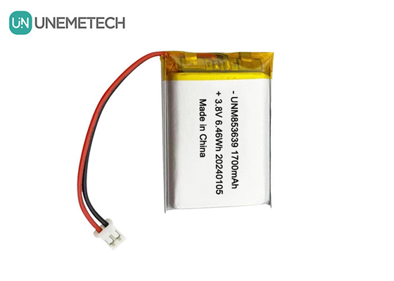 853639 4,35V 1700mAh Πολυμερή μπαταρία ιόντων λιθάνθρακα υψηλής τάσης για κάμερα που φοριέται στο σώμα