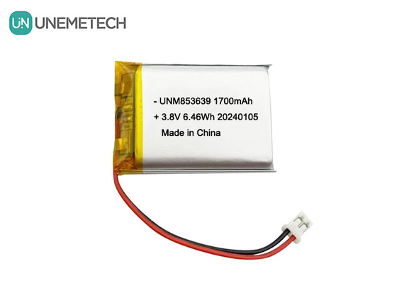 853639 4,35V 1700mAh Πολυμερή μπαταρία ιόντων λιθάνθρακα υψηλής τάσης για κάμερα που φοριέται στο σώμα