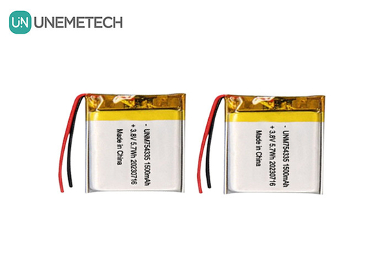 4.35V Υψηλής τάσης μπαταρίες Lipo 754335 3.8V 1500mAh επαναφορτιζόμενη μπαταρία πολυμερούς λιθίου
