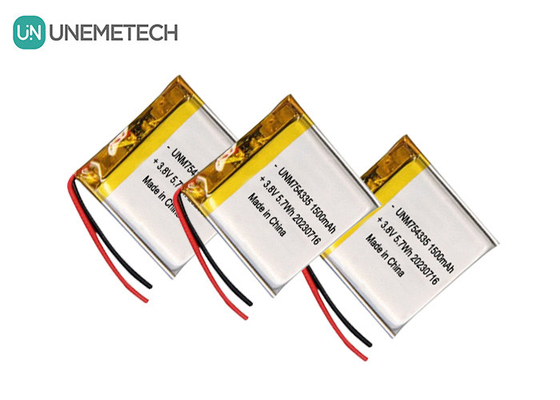 4.35V Υψηλής τάσης μπαταρίες Lipo 754335 3.8V 1500mAh επαναφορτιζόμενη μπαταρία πολυμερούς λιθίου