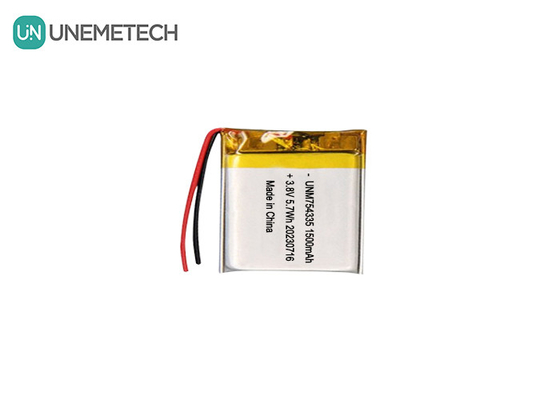 4.35V Υψηλής τάσης μπαταρίες Lipo 754335 3.8V 1500mAh επαναφορτιζόμενη μπαταρία πολυμερούς λιθίου