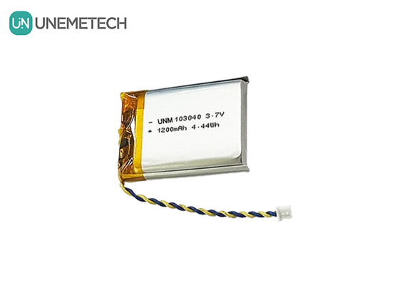 3.7V επαναφορτιζόμενη μπαταρία πολυμερούς Li 103040 1200 mAh για ιατρική συσκευή και λαμπτήρα LED