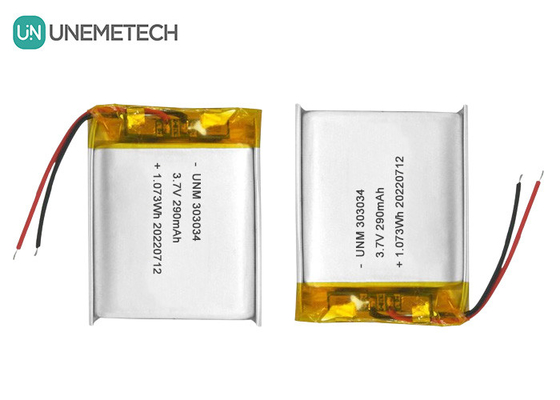 3.7V 290mAh επαναφορτιζόμενη μπαταρία πολυμερούς ιόντων λιθίου 303034 για ηλεκτρικά παιχνίδια