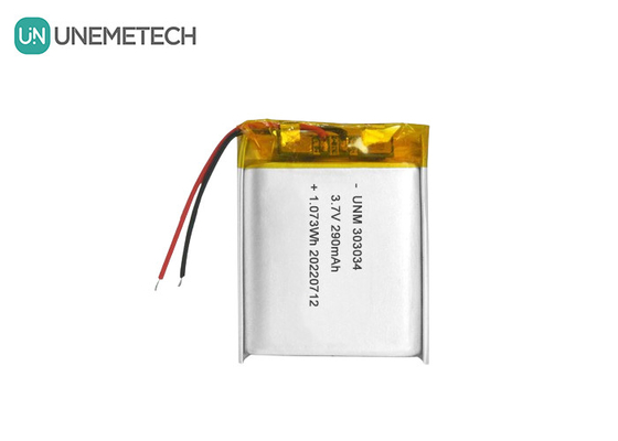 3.7V 290mAh επαναφορτιζόμενη μπαταρία πολυμερούς ιόντων λιθίου 303034 για ηλεκτρικά παιχνίδια