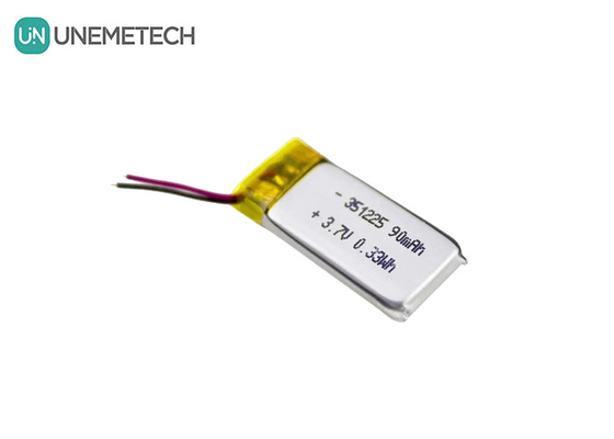 351225 Πολυμερή μπαταρία ιόντων λιθίου 3.7V 90mAh επαναφορτιζόμενη πολύ λεπτή μπαταρία πολυμερούς λιθίου