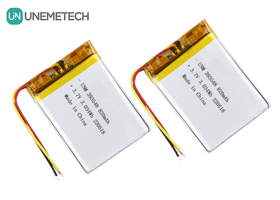 Λιθιοπολυμερή μπαταρία 3.7V 820mAh 393548 Lipo επαναφορτιζόμενη μπαταρία για ηλεκτρονική αντλία μαστού