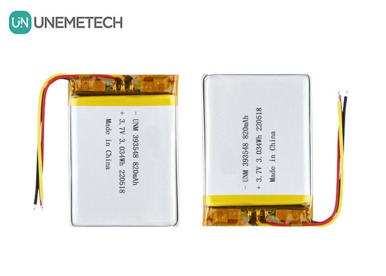 Λιθιοπολυμερή μπαταρία 3.7V 820mAh 393548 Lipo επαναφορτιζόμενη μπαταρία για ηλεκτρονική αντλία μαστού