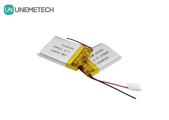 3.7V 270mAh 432031 Μπαταρία πολυμερούς λιθίου για ηλεκτρονικές συσκευές