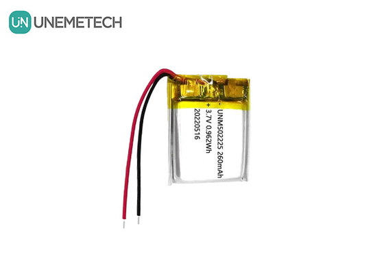3.7V επαναφορτιζόμενη μπαταρία ιόντων λιθίου πολυμερούς 502225 260mAh για ασύρματους αισθητήρες