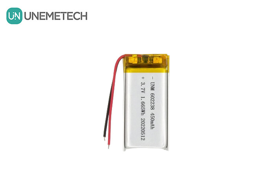 Η μπαταρία πολυμερούς ιόντων λιθίου 602238 3.7V 450mAh επαναφορτιζόμενη μπαταρία ιόντων λιθίου για εντοπιστή κατοικίδιων ζώων