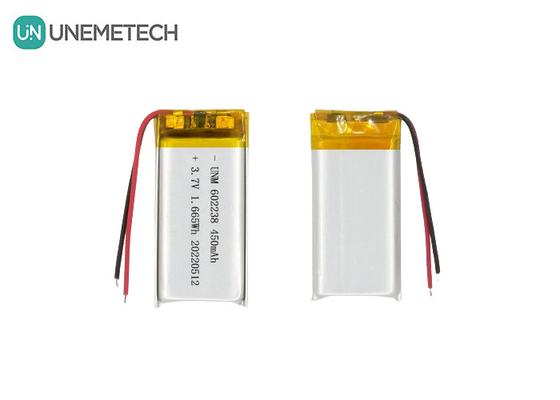 Η μπαταρία πολυμερούς ιόντων λιθίου 602238 3.7V 450mAh επαναφορτιζόμενη μπαταρία ιόντων λιθίου για εντοπιστή κατοικίδιων ζώων