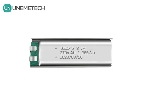3.7V 370mAh 651545 επαναφορτιζόμενη μπαταρία πολυμερούς ιόντων λιθίου για ψηφιακά προϊόντα