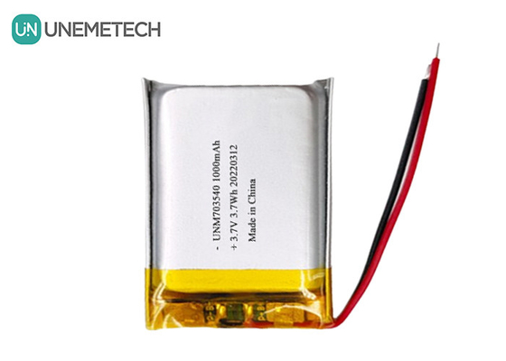 Η μπαταρία LiPo 1000mAh 703540 3.7V επαναφορτιζόμενη μπαταρία πολυμερούς Li για ηλεκτρονικά προϊόντα