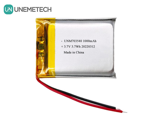 Η μπαταρία LiPo 1000mAh 703540 3.7V επαναφορτιζόμενη μπαταρία πολυμερούς Li για ηλεκτρονικά προϊόντα