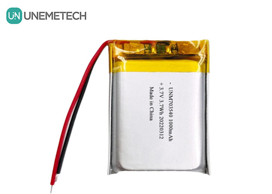 Η μπαταρία LiPo 1000mAh 703540 3.7V επαναφορτιζόμενη μπαταρία πολυμερούς Li για ηλεκτρονικά προϊόντα