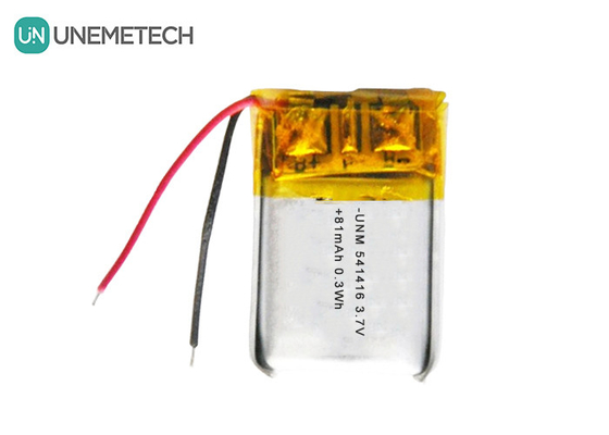 3.7V Lipo επαναφορτιζόμενες μπαταρίες 541416 81mAh Μικρή μπαταρία LiPo για ακουστικά Bluetooth