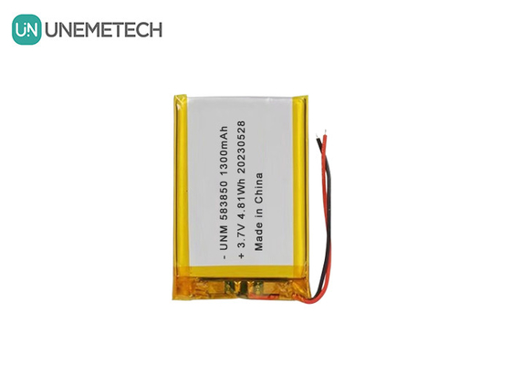 3.7V 1300mAh Τυπική μπαταρία πολυμερούς ιόντων λιθίου 583850 για ηλεκτρονικά προϊόντα