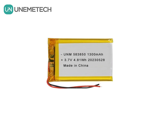 3.7V 1300mAh Τυπική μπαταρία πολυμερούς ιόντων λιθίου 583850 για ηλεκτρονικά προϊόντα