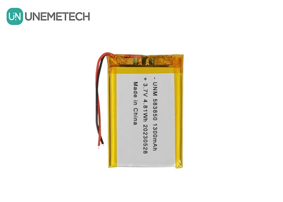 3.7V 1300mAh Τυπική μπαταρία πολυμερούς ιόντων λιθίου 583850 για ηλεκτρονικά προϊόντα