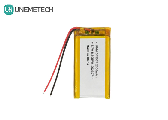 3.7V 2350mAh Λιθιοπολυμερή μπαταρία υψηλής χωρητικότητας 673867 Για τράπεζες ισχύος