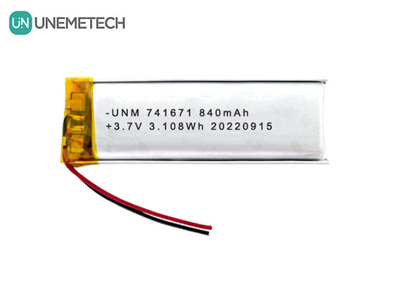 3.7V 840mAh Lipo επαναφορτιζόμενες μπαταρίες 741671 Για έξυπνη πρίζα