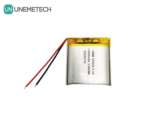3.7V 1050mAh Custom Compact Design Lipo Battery 103535 Για μικροσκοπικούς προβολέες