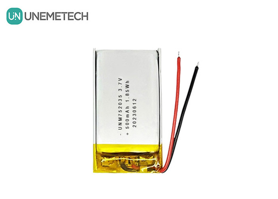 3.7V 500mAh 752035 Προηγμένη μπαταρία πολυμερούς λιθίου για τηλεχειριστήρια