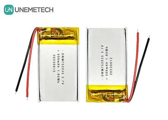 3.7V 500mAh 752035 Προηγμένη μπαταρία πολυμερούς λιθίου για τηλεχειριστήρια