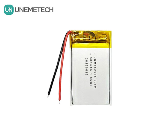 3.7V 500mAh 752035 Προηγμένη μπαταρία πολυμερούς λιθίου για τηλεχειριστήρια