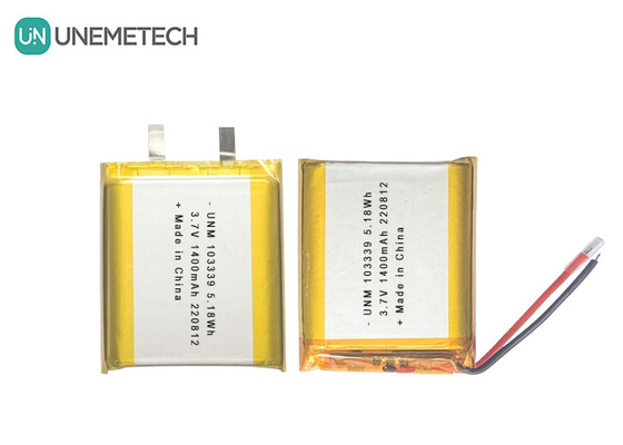 3.7V 1400mAh Λιθίου-Ιόνων Πολυμερή μπαταρία υψηλών επιδόσεων