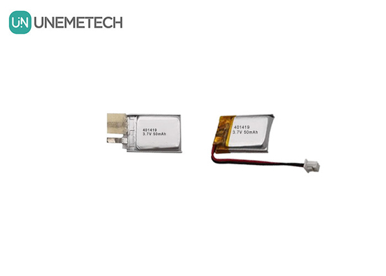 3.7V 50mAh Μικρή μπαταρία πολυμερούς λιθίου 401419 για μικρές ηλεκτρονικές συσκευές
