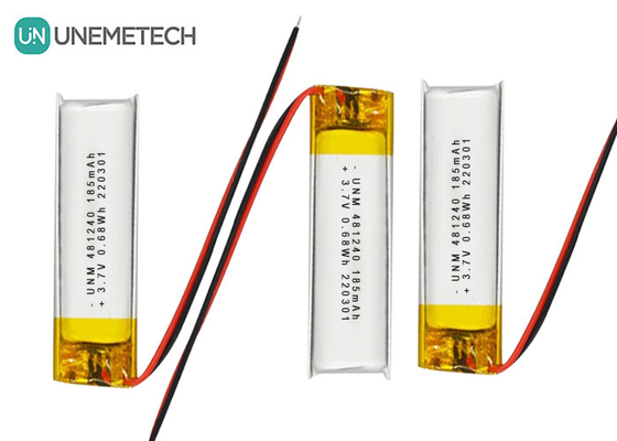 3.7V 185mAh 481240 Λιθιοϊονική και πολυμερή μπαταρία λιθίου για DVR αυτοκινήτων