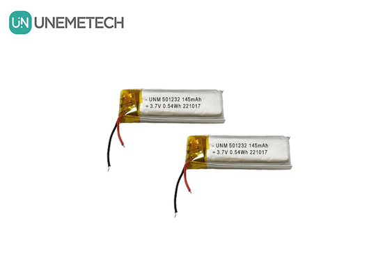 3.7V 145mAh 501232 Συμπληκτικό σχεδιασμό μπαταρίας πολυμερούς λιθίου για μηχανή φυσαλίδας