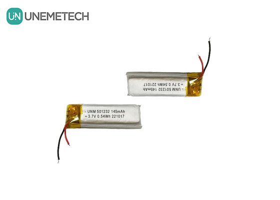 3.7V 145mAh 501232 Συμπληκτικό σχεδιασμό μπαταρίας πολυμερούς λιθίου για μηχανή φυσαλίδας