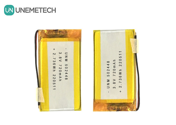 3.8V 720mAh LiPo μπαταρία υψηλής τάσης LiHV 502448 για ακουστικά Bluetooth