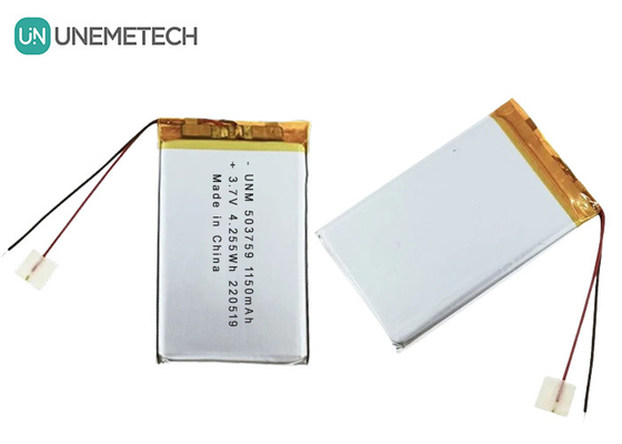 3.7V 1150mAh 503759 Custom Lipo Polymer επαναφορτιζόμενη μπαταρία για ηχογράφηση