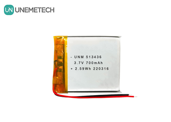3.7V 700mAh 513436 επαναφορτιζόμενη μπαταρία πολυμερούς ιόντων λιθίου για εντοπιστές GPS