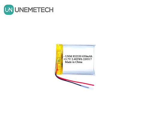 3.7V 650mAh επαναφορτιζόμενη μπαταρία πολυμερούς ιόντων λιθίου 852530 για ακουστικά