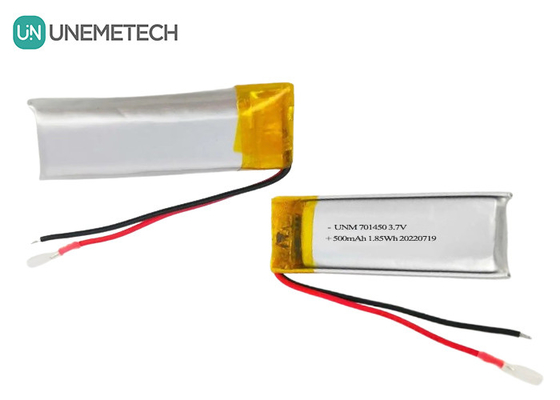 3.7V 500mAh 701450 επαναφορτιζόμενη μπαταρία πολυμερούς λιθίου για αισθητήρες θερμοκρασίας