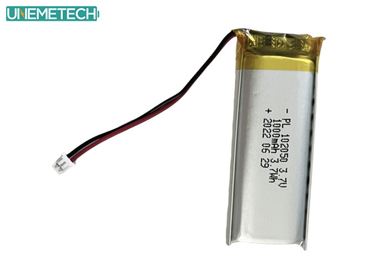 1000mAh μπαταρία Lipo 102050 μπαταρία πολυμερούς ιόντων λιθίου για προϊόντα ομορφιάς