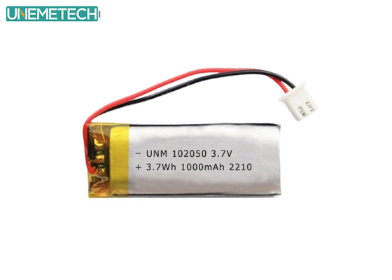 Συσκευή μπαταρίας Lipo 102050 3.7V 1000mAh μπαταρία πολυμερούς λιθίου με έγκριση IEC62133