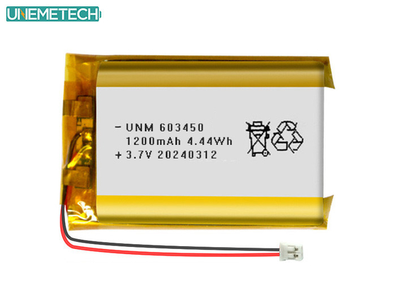 3.7V 1200mAh επαναφορτιζόμενη μπαταρία πολυμερούς λιθίου 603450 με έγκριση CE για ηλεκτρονικά