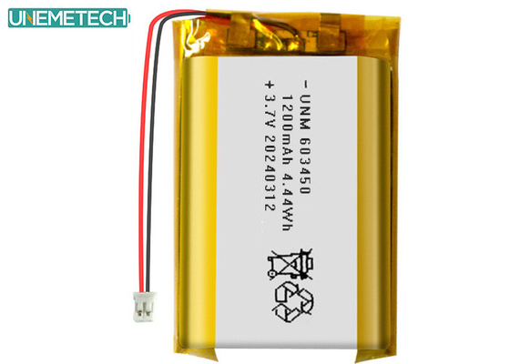 3.7V 1200mAh επαναφορτιζόμενη μπαταρία πολυμερούς λιθίου 603450 με έγκριση CE για ηλεκτρονικά