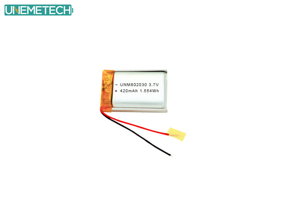 3.7V 420mAh 802030 επαναφορτιζόμενη μπαταρία πολυμερούς λιθίου για ηλεκτρονικές συσκευές