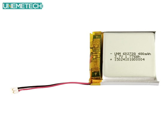3.7V 480mAh 602728 επαναφορτιζόμενη μπαταρία πολυμερούς ιόντων λιθίου για μίνι καταγραφέα
