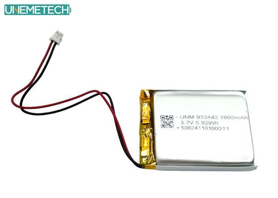 Προσαρμοσμένη μπαταρία λι-πολυμερούς 3.7V 1600mAh 933442 μπαταρία πολυμερούς λιθίου για ιατρικά προϊόντα